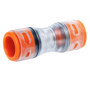 Straight microduct connector fitting for secure duct joining